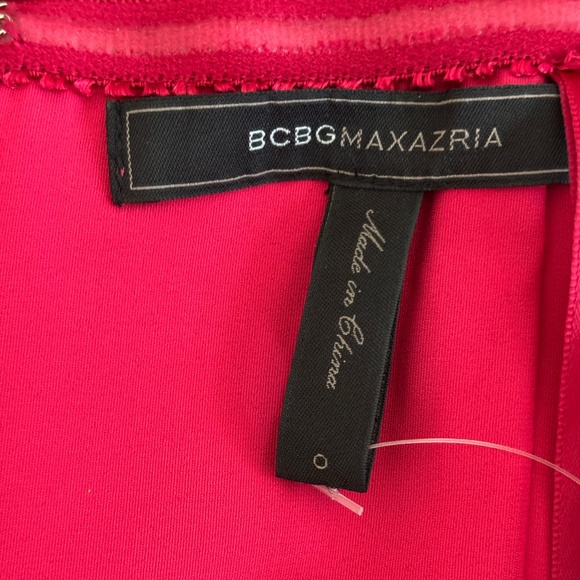 BCBGMaxAzria "Jonesy" One Shoulder Ruffled Mini Dress - Ruby Red Size 0 - Picture 13 of 16